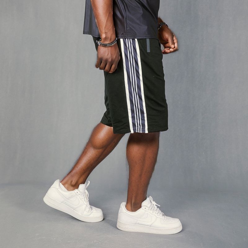 (L-10XL) Plus Size Men's High-Stretch Striped Pattern Shorts