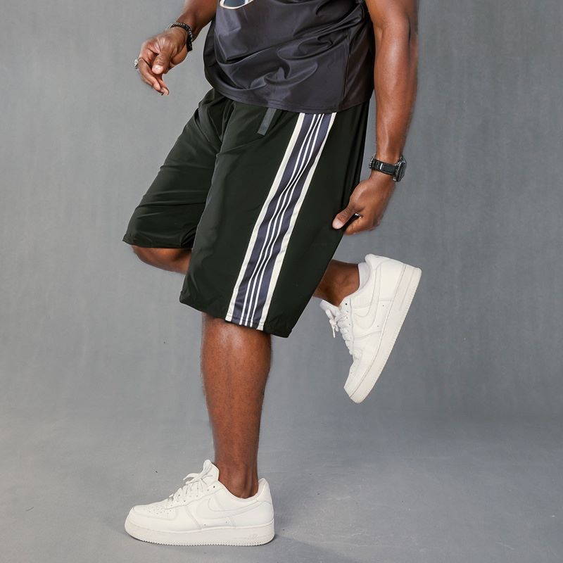 (L-10XL) Plus Size Men's High-Stretch Striped Pattern Shorts