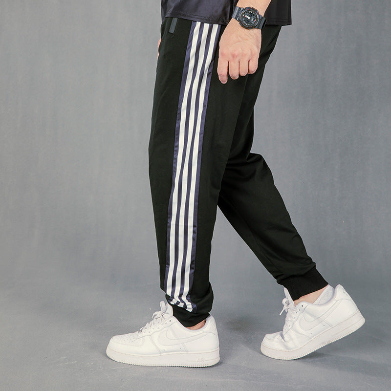 (L-10XL) Plus Size Men's Lightweight Loose Casual Striped Pants