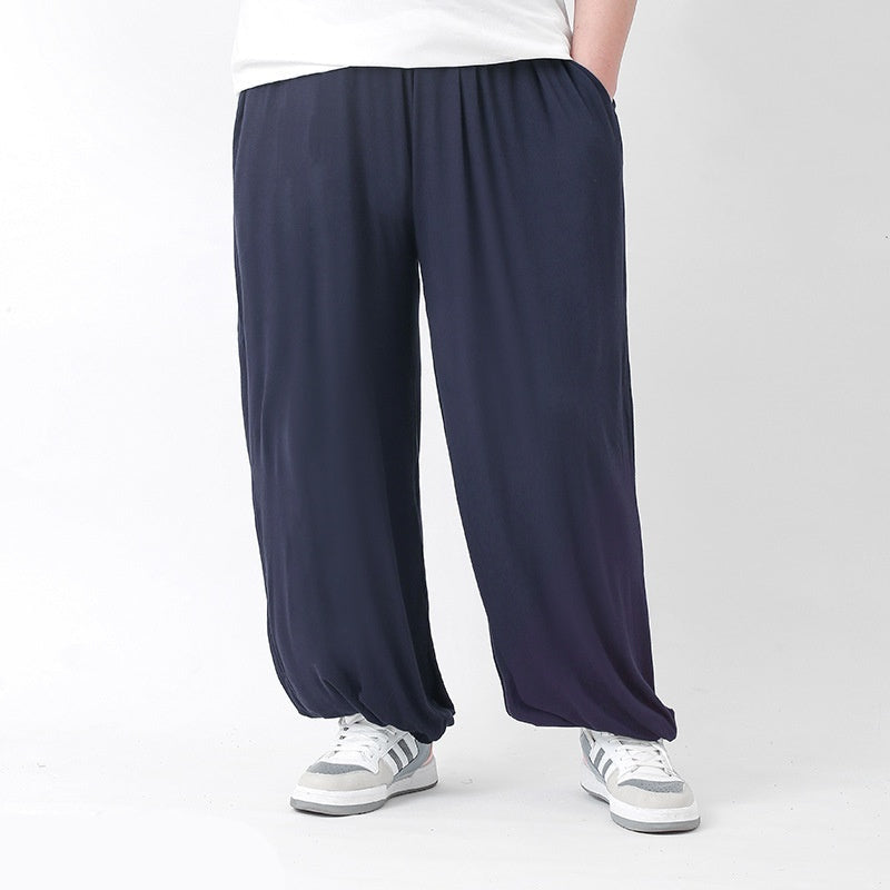 (L-10XL) Plus Size Men's Lightweight High-Stretch Modal Fabric Casual Pants