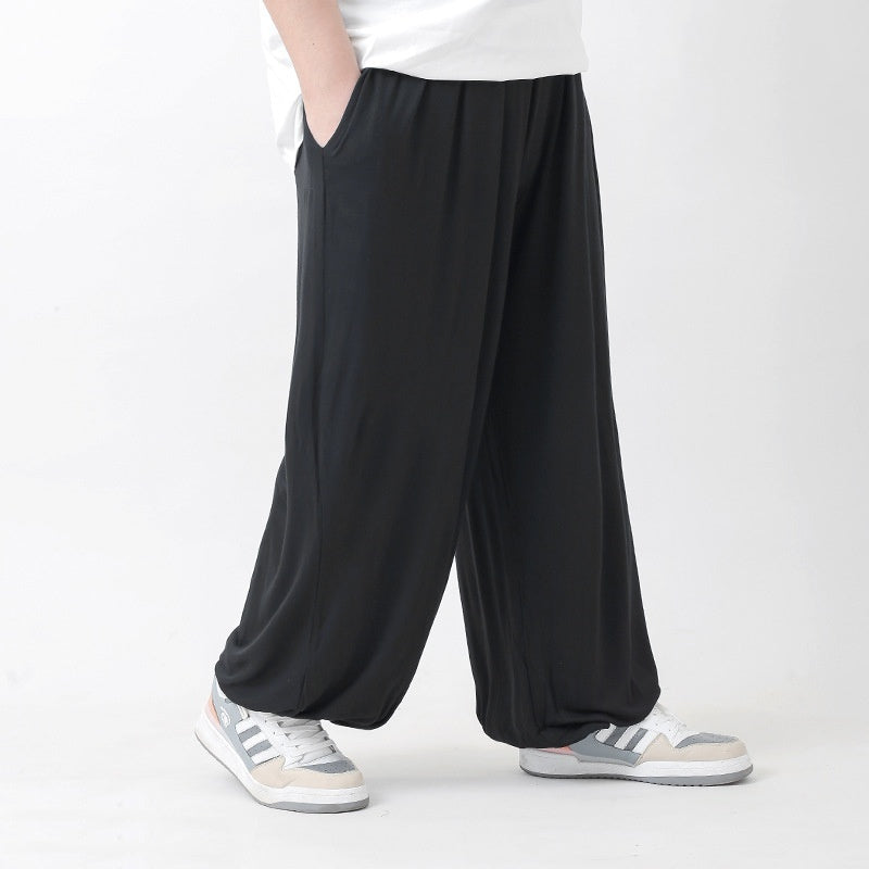 (L-10XL) Plus Size Men's Lightweight High-Stretch Modal Fabric Casual Pants